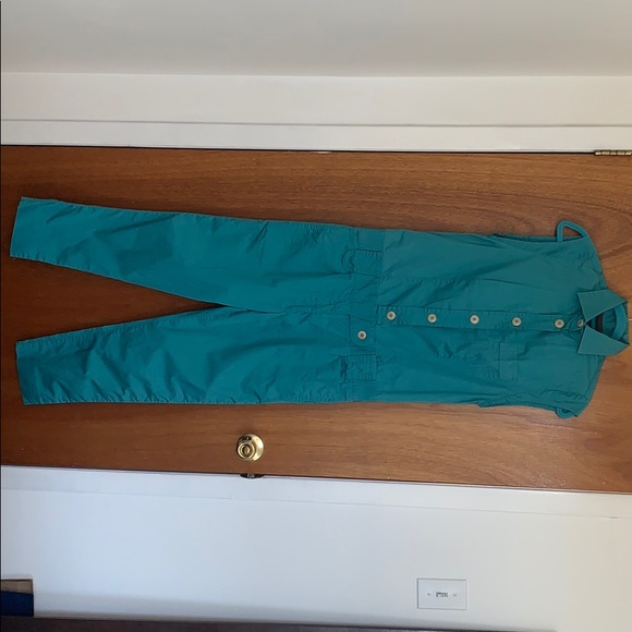Teal sleeveless jumpsuit - Picture 1 of 5